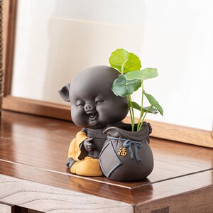 速发桌面道载茶具配件财饰小猪小摆件茶桌茶盘家居装神品造景茶车