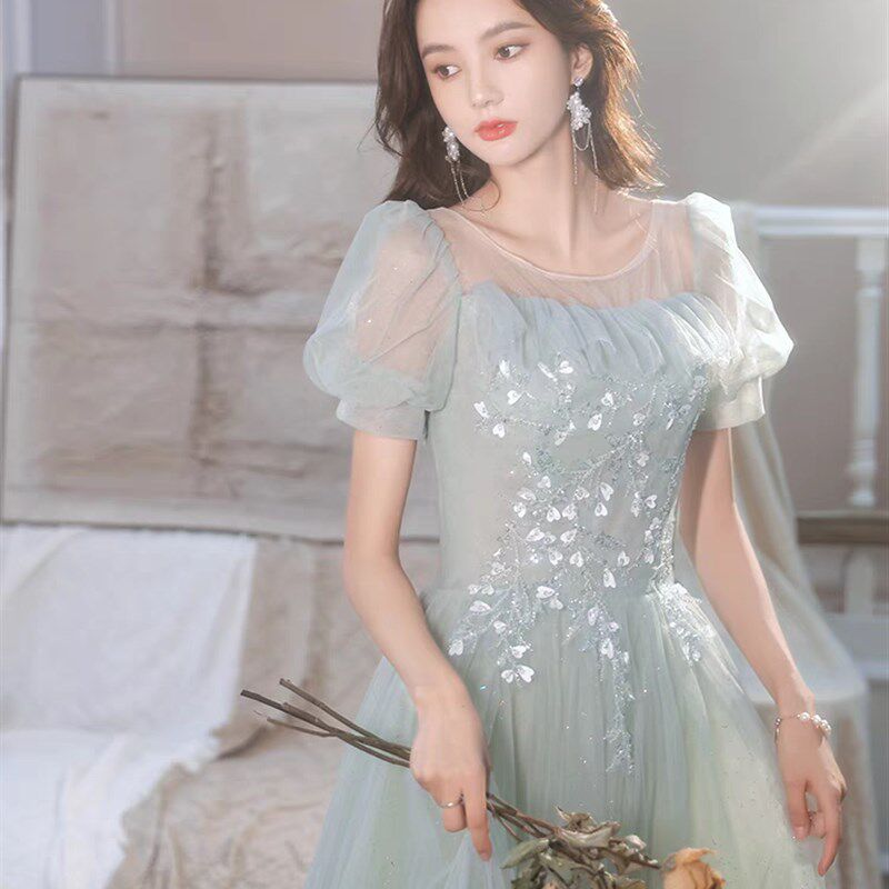 速发大码晚礼服年会仙气纱裙200斤小众高端轻奢独唱艺考声乐长款