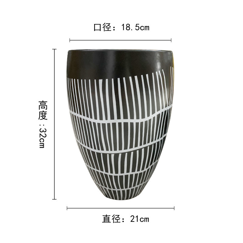 速发新中式花瓶花盆花艺客厅茶几餐桌插花陶瓷花器样板房售楼处装