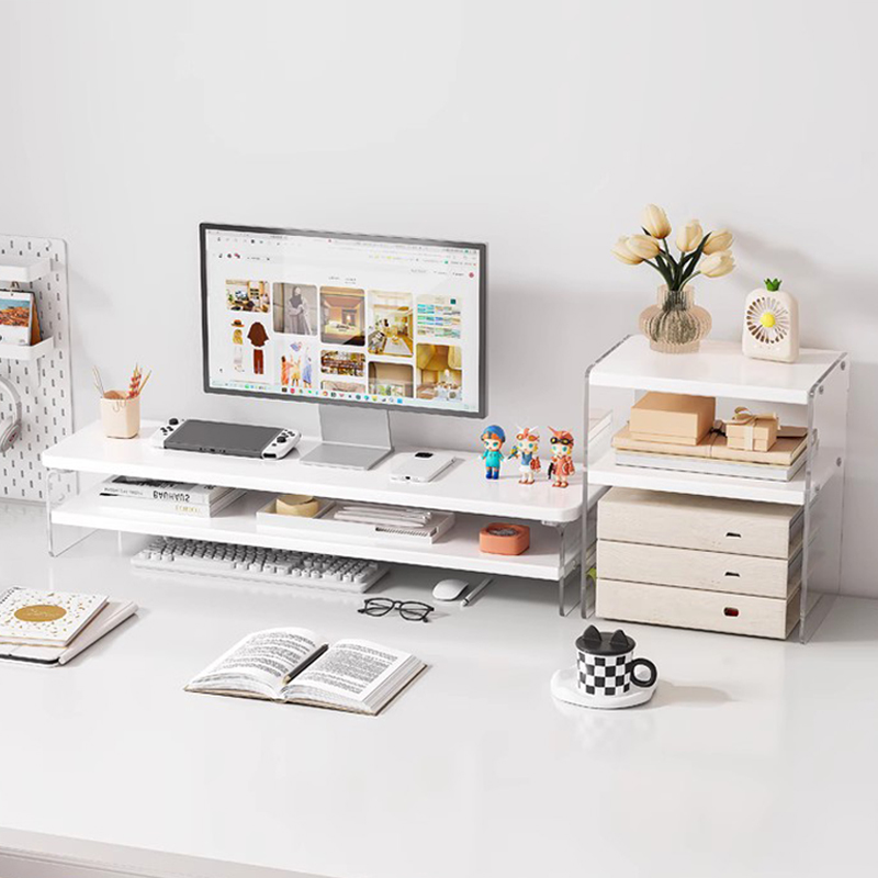 速发桌压面克力增高架工位电脑萤幕实木托架支架子办公物置室架