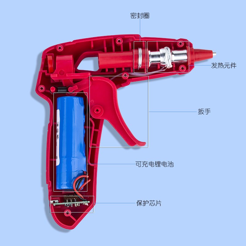 速发迷你热熔胶枪幼儿园手工制作胶枪7mm胶条锂充电热熔胶枪