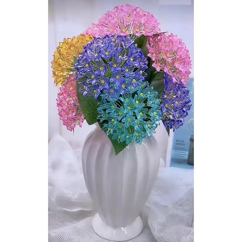 速发绣球花材料包DIY手工花制作材料手工插花客厅装饰花炫彩色新
