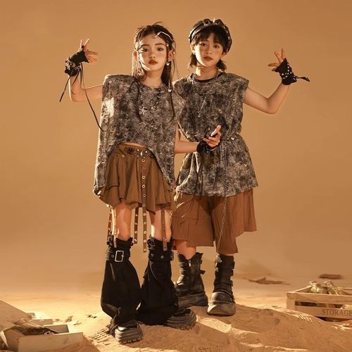 速发街舞少儿潮服h丘废土风演出舞孩爵士服表演服装男孩沙iphop套