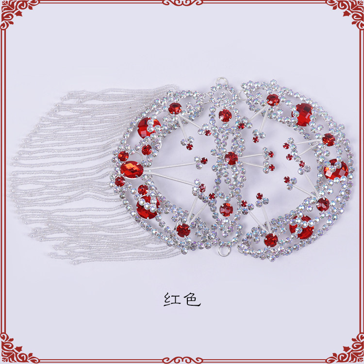 速发戏面木钻头面京剧青衣花旦头曲头饰后三件后簪七彩钻头饰后宝