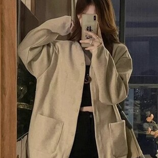 速发式v装开衫春领202衫新春秋棒球制服运动5右肩穿薄上衣