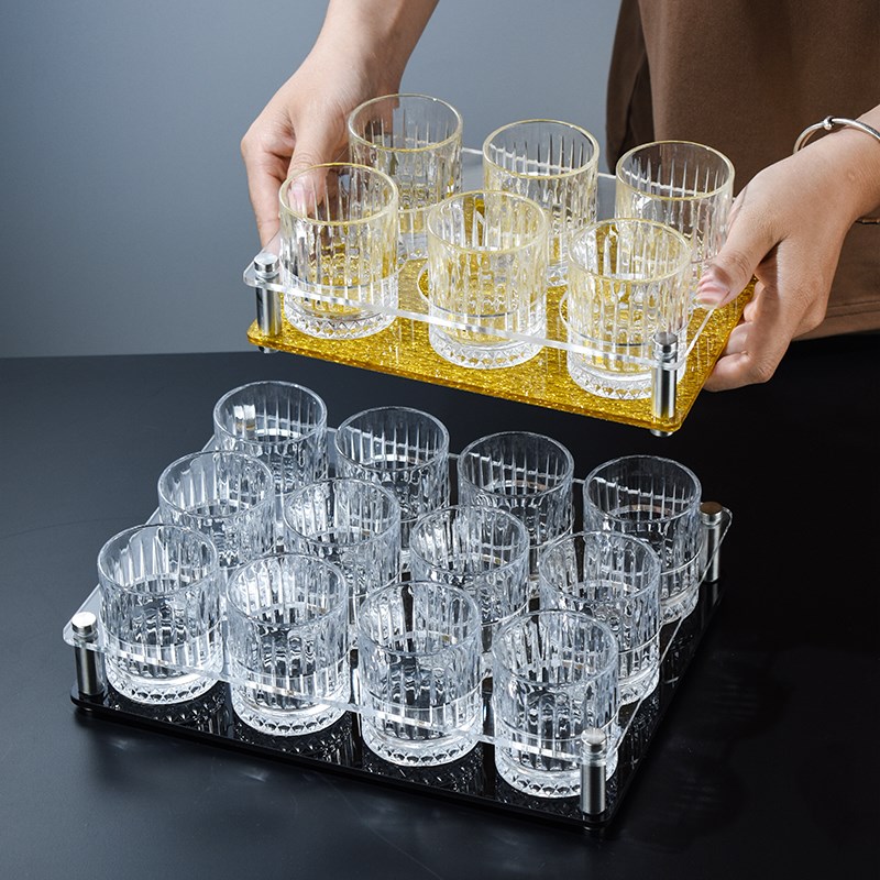 速发酒吧v啤酒杯白套装商用玻杯璃家用小号二两子酒杯洋酒杯杯架图片