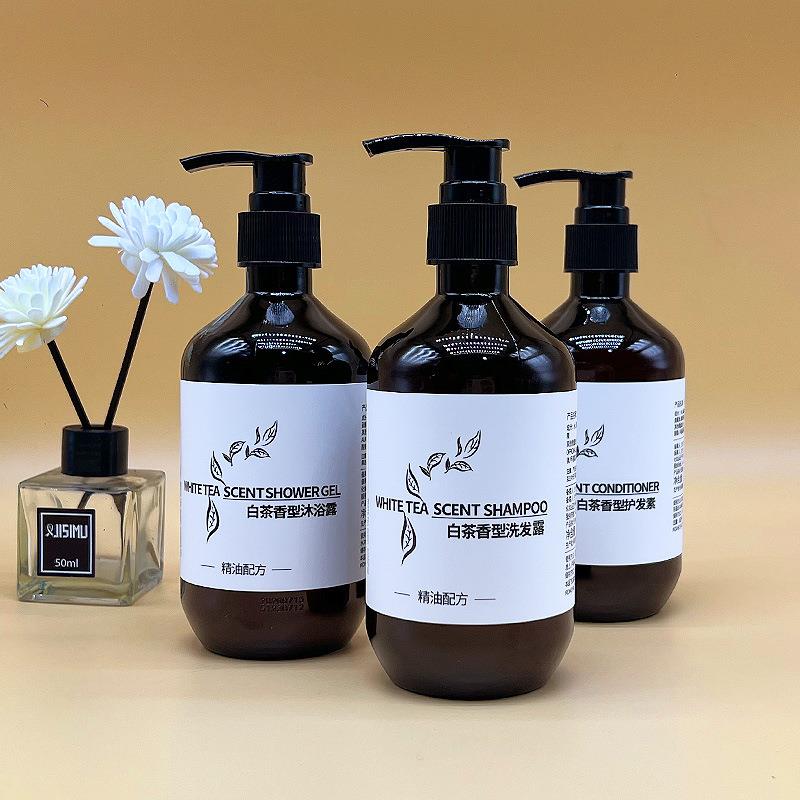 塑料酒店洗发水沐浴露一次性洗漱用品沐浴酒店用品白茶沐浴露大瓶