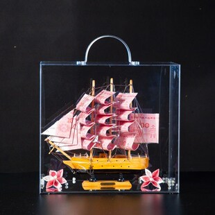 透明亚克力手提花盒鲜花花束包装C盒插花空盒花艺有钱花diy材料