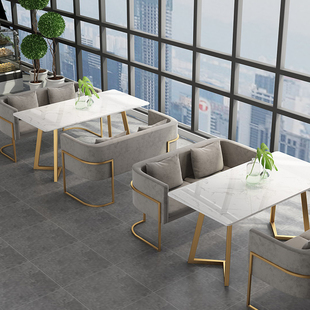 铁艺单人卡座沙发休闲区沙发组合C客厅阳台小沙发洽谈沙发桌椅组