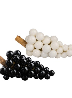 仿真葡萄黑曜石摆件样板房书房客厅茶几售楼O处仿真水果装饰品摆