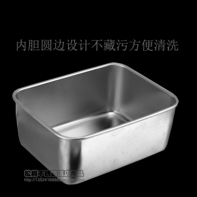 日式调味盒不锈钢调料盒长方形味料盒套G装6格带盖缸盅 食品留样