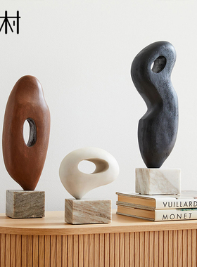 酒店样板间抽象j木雕玄关装饰摆饰家居饰品客厅电视柜酒柜艺术摆