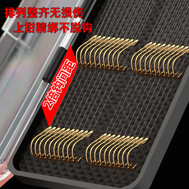 成品鲫绑好子线双钩金袖有无倒刺尼龙线钓钩垂钓白条