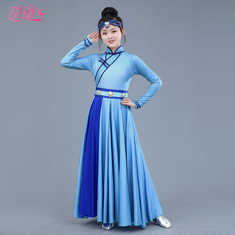 速发儿童蒙古演出服族高档蒙族舞蹈服少儿新款蒙古袍少数民族服装