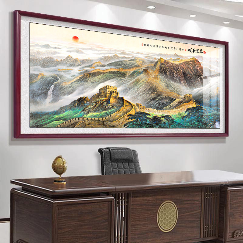 速发里靠山图客厅饰装字画山水画办公室挂画沙发背景墙壁画国画