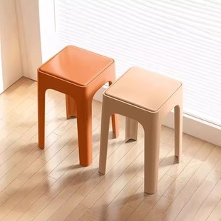 速发塑料凳子家用加厚餐桌放用软包方凳可叠备高胶凳商等餐厅用位