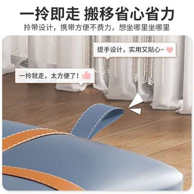 现货速发科技布软包小凳子家用矮凳门口换鞋凳客厅沙发凳实木小板
