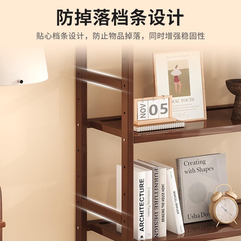速发多层置物架家用收纳架落地客厅隔板靠墙架书架简易储物多功能