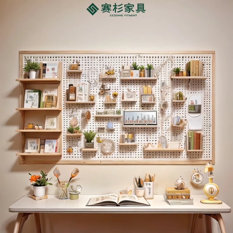 速发电脑桌整上洞洞板电竞桌置物架墙壁宿舍展示架能书板挂桌墙理