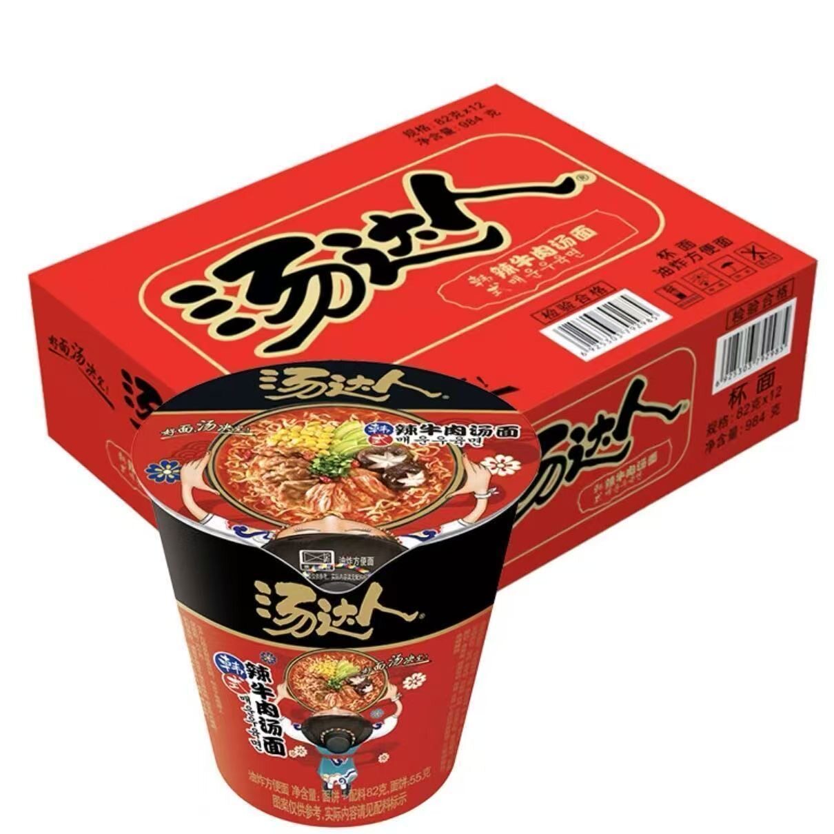 统一汤达人日式豚骨酸辣杯面泡面韩式方便面整箱速食批
