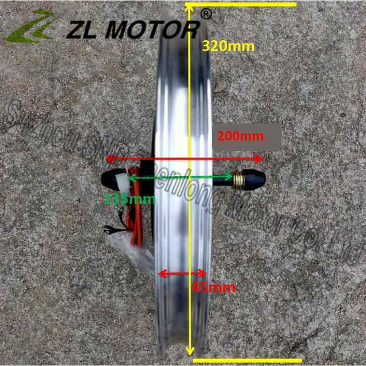 36v48v16寸自行车改装后驱电机500W 改装碟刹16寸一体轮zl motor