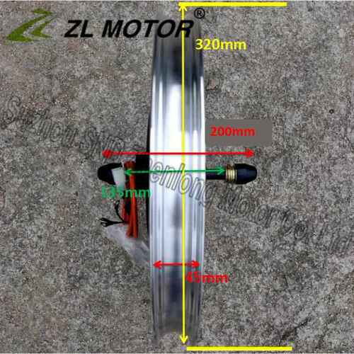 36v48v16寸自行车改装后驱电机500W 改装碟刹16寸一体轮zl motor