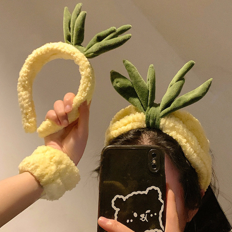 甜美菠萝洗脸防滑束发带