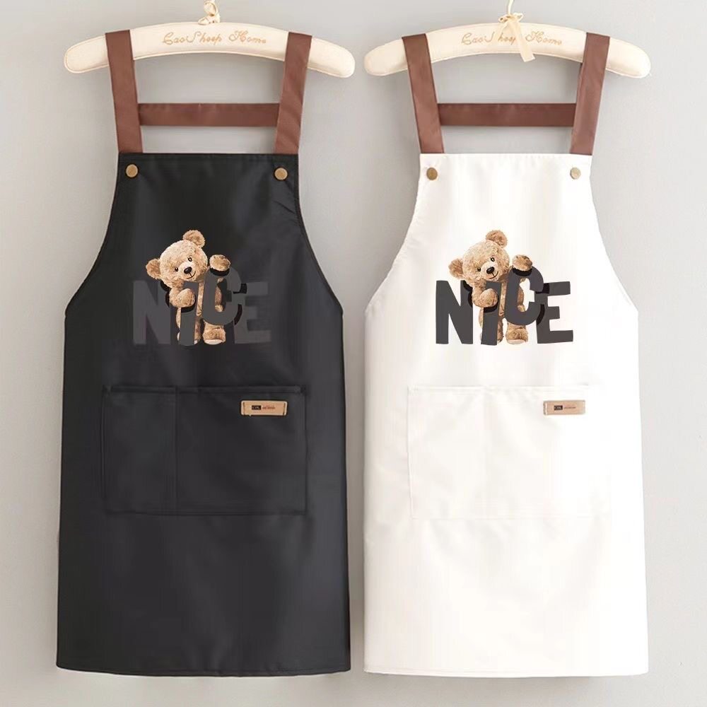 卡通围裙家用厨房防污耐脏做饭围腰餐饮咖啡店男女大人工作服定制