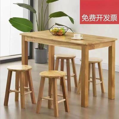 实木快餐桌椅大排挡桌椅面馆小吃店早餐桌椅组合经济家用长方形台