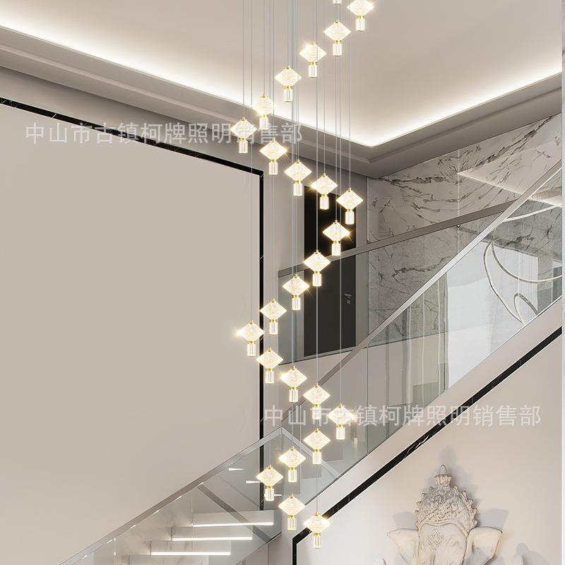53楼梯吊灯长吊灯复式楼别楼楼现代简轻奢墅挑高loft公寓吊线约中