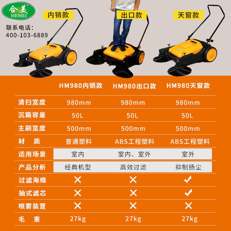 合美手推式扫地车天窗工厂车间厂房扫地机物业道路无动力扫地车