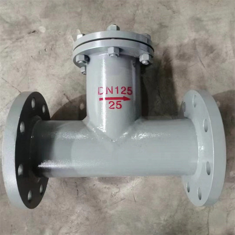 SRT-16P铸钢T型直通法兰过滤器