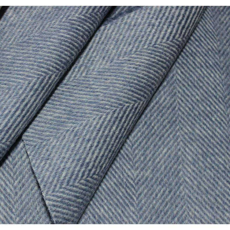 202双5年新品混色毛阿尔巴卡大小人字呢双JVO面羊绒面料羊驼绒面