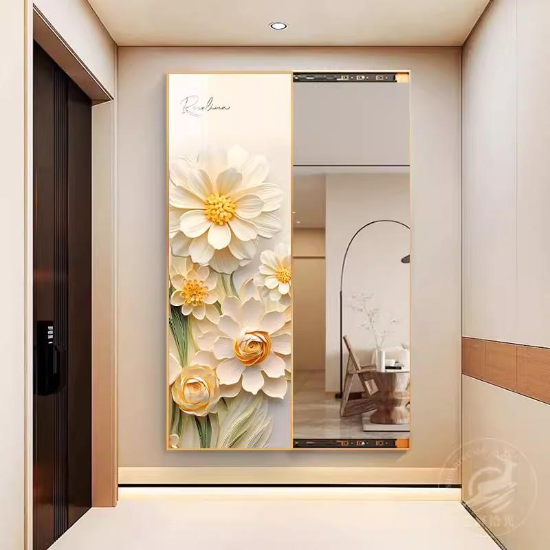 多巴胺隐藏式装饰推全镜卧室玄画关EBE挂拉画暗身藏式隐藏穿衣镜