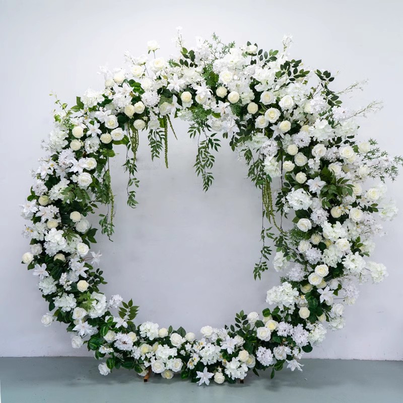 欧式浪漫婚礼圆环拱门仿真花