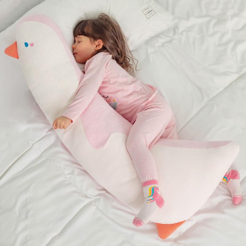 粉色企鹅儿抱枕棉孕妇睡专用长条枕207觉夹童腿侧靠睡枕头卧室床