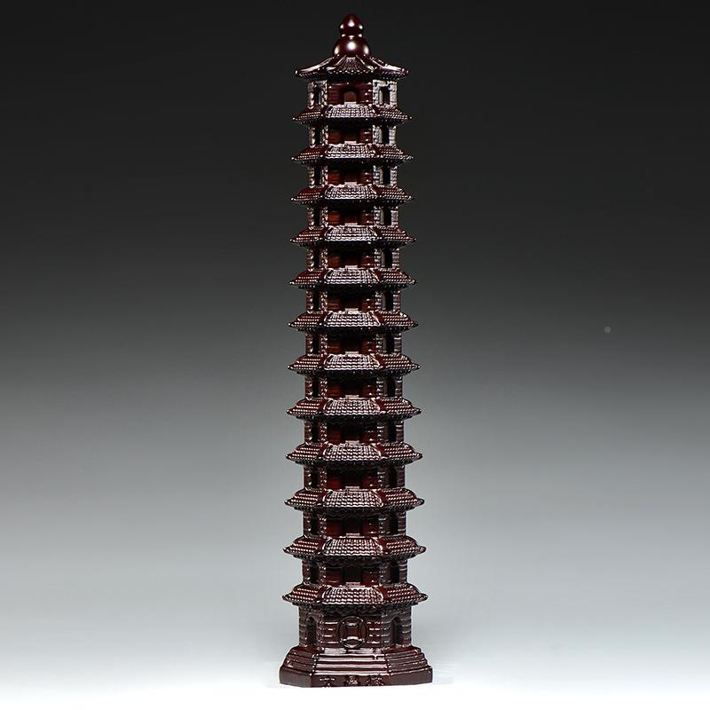 黑檀木雕装刻摆1GG720层文昌塔件木3头文昌塔十三层家居客厅办公