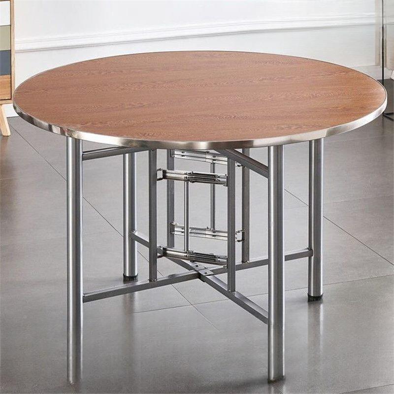 大圆圆桌桌折叠桌架组面合玻璃转用盘餐桌食WIQ堂饭桌乡村家酒店