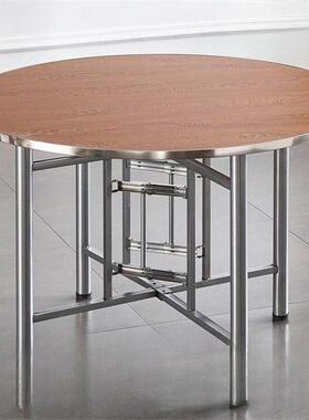 大圆圆桌桌折叠桌架组面合玻璃转用盘餐桌食WIQ堂饭桌乡村家酒店