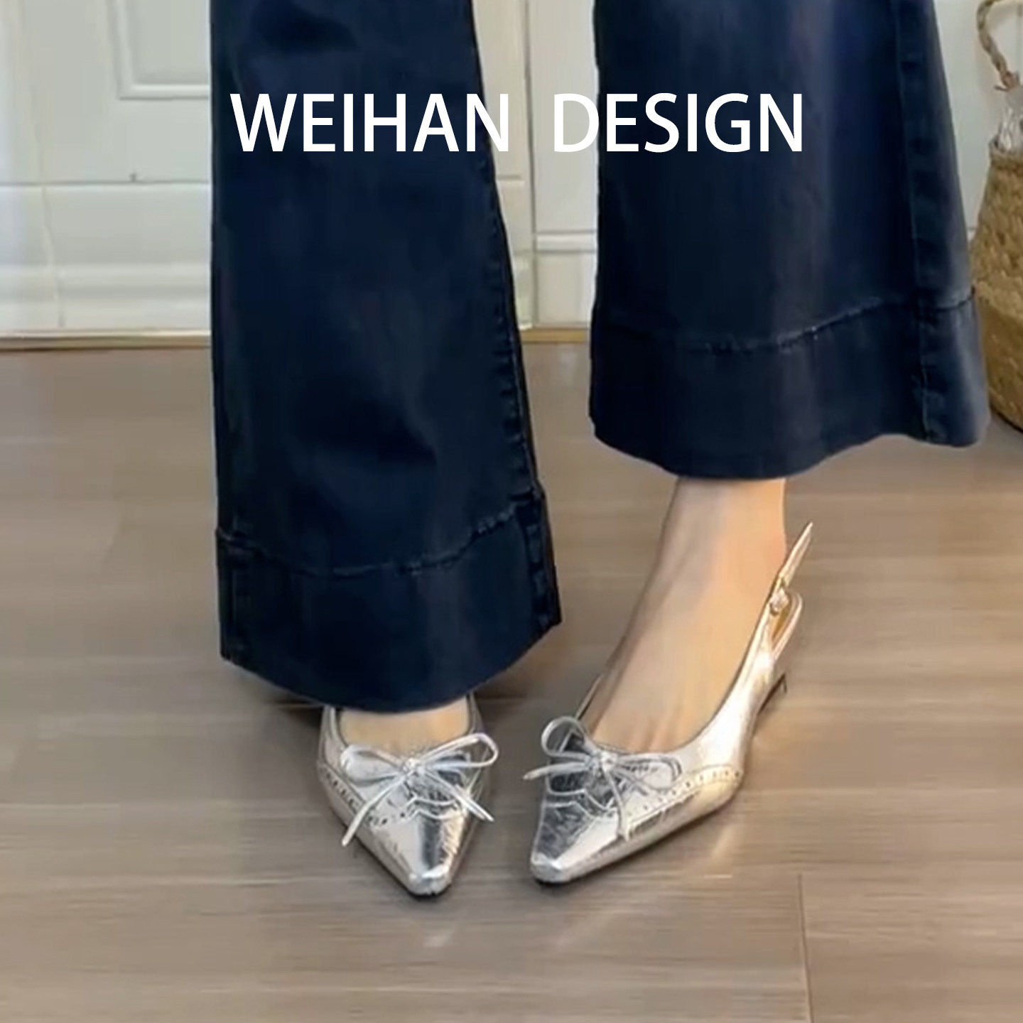 羊皮版！银色后空蝴蝶结