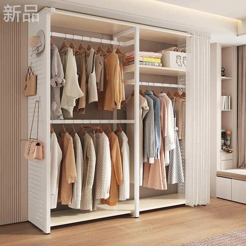 洞洞板衣帽架落地卧室步入式衣柜衣帽间金属置物架子开放式挂新品
