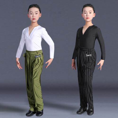 儿童男拉丁舞服男童男孩男生练功服上衣2026新款裤子服装套装