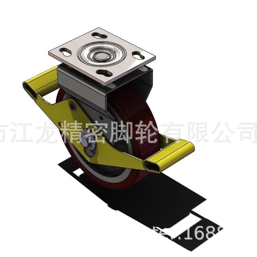 欧402洲款式鹰轮垂直脚架脚轮重型脚轮5寸手6寸8寸铁芯pu架万轮向