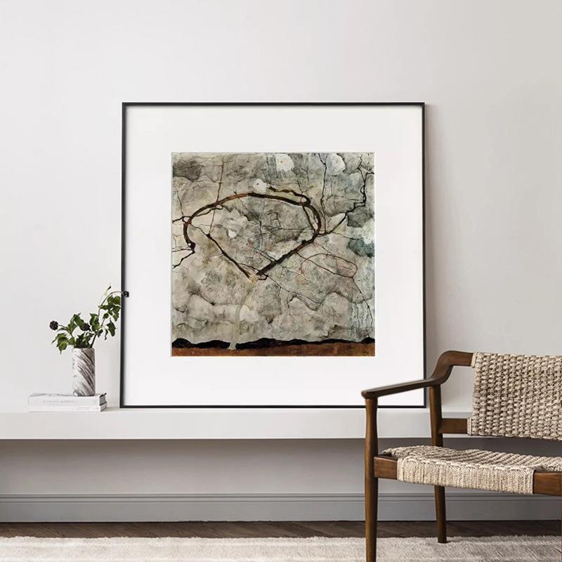 席勒秋树现代抽象风景艺术装饰画客厅书房玄关过道壁画餐厅墙画图片