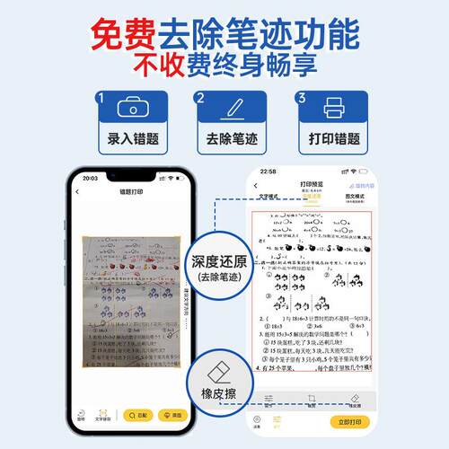 猪一透明贴纸打印机学生绿色+1卷桃整理抄错题知识点你迷便携式无