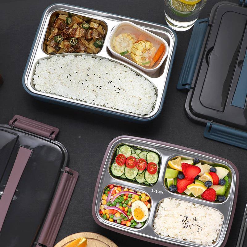 餐30不钢饭盒4学生保温上班族便当盒便携餐盒分隔型无品牌/锈盘套