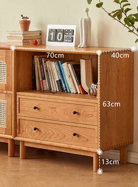 源头厂直全实木矮书销樱桃木客厅储物收RBP纳柜柜玻璃家门积木组