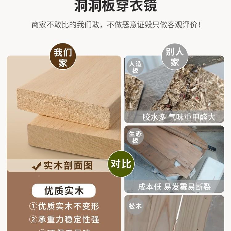 洞洞板穿NJV衣镜一隐推拉可关玄闭全身镜子隐藏入户门口体形关全