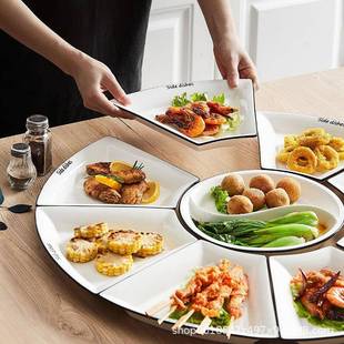 圆桌极拼盘碗碟套餐具H1582装 酒店家用家庭聚餐年夜饭团圆太盘合