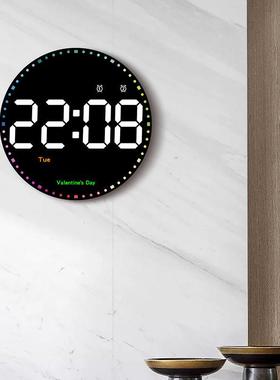 数字电子钟万6635年挂钟客厅简装饰eld历时钟炫彩灵动钟表挂墙663